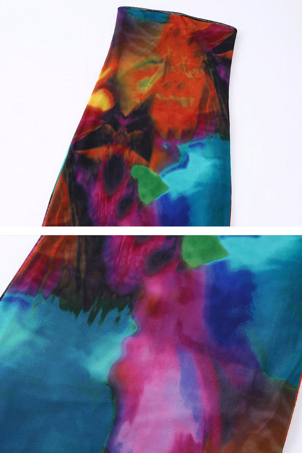 BB721 Tie Dyed Print Midi Dress