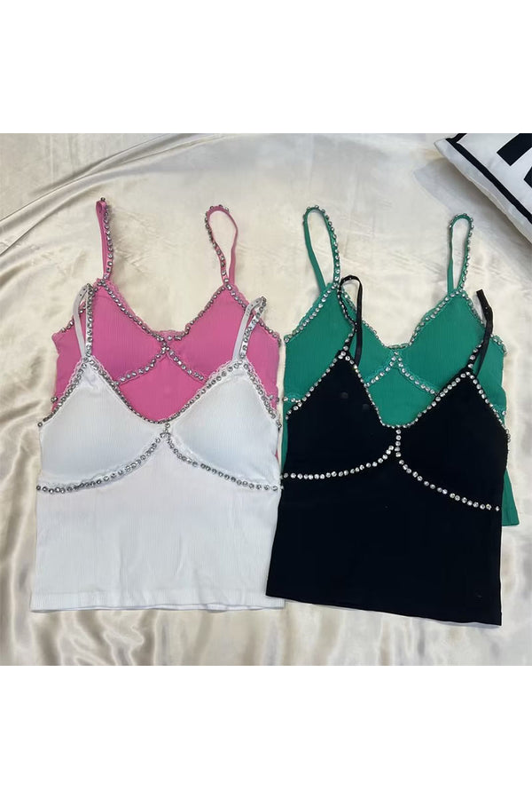 TD165 Rhinestones Cami Top