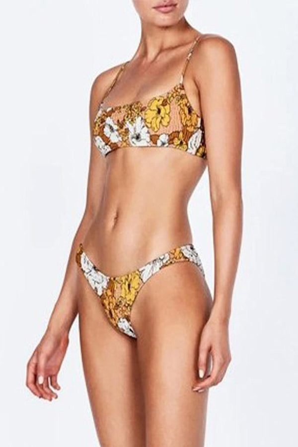 SD860 Floral Print Cami Bikini Top and Bottoms Set