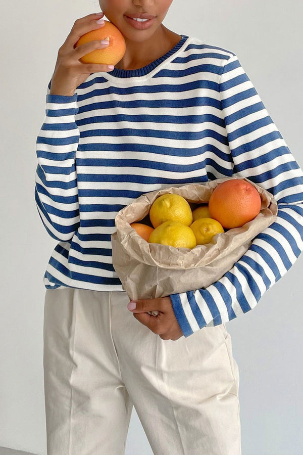 WE899 Stripe Crew Neck Sweater