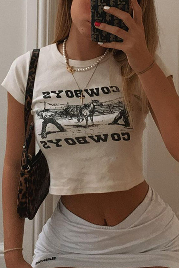 TF0021 Graphic Crop Tee