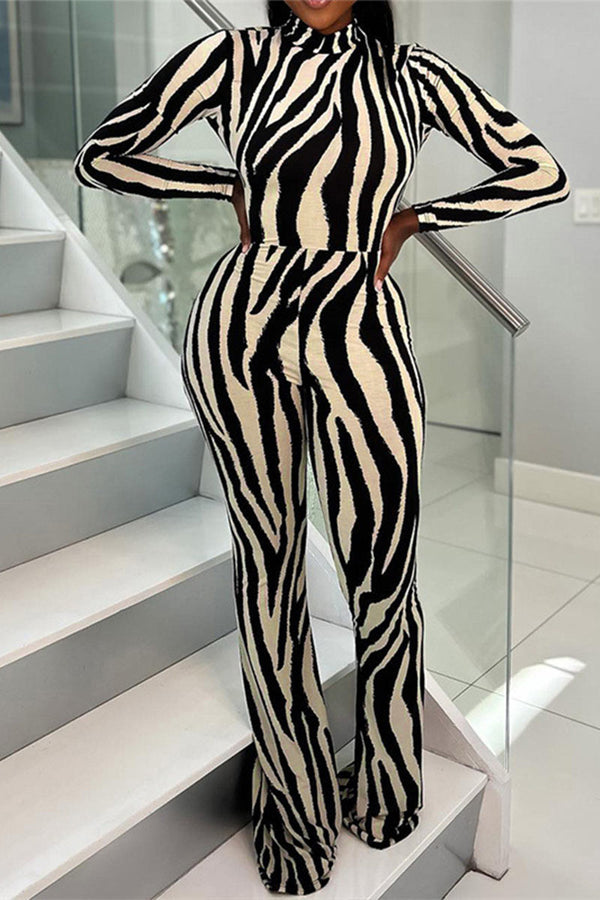 JH843 Striped High Rise Jumpsuits