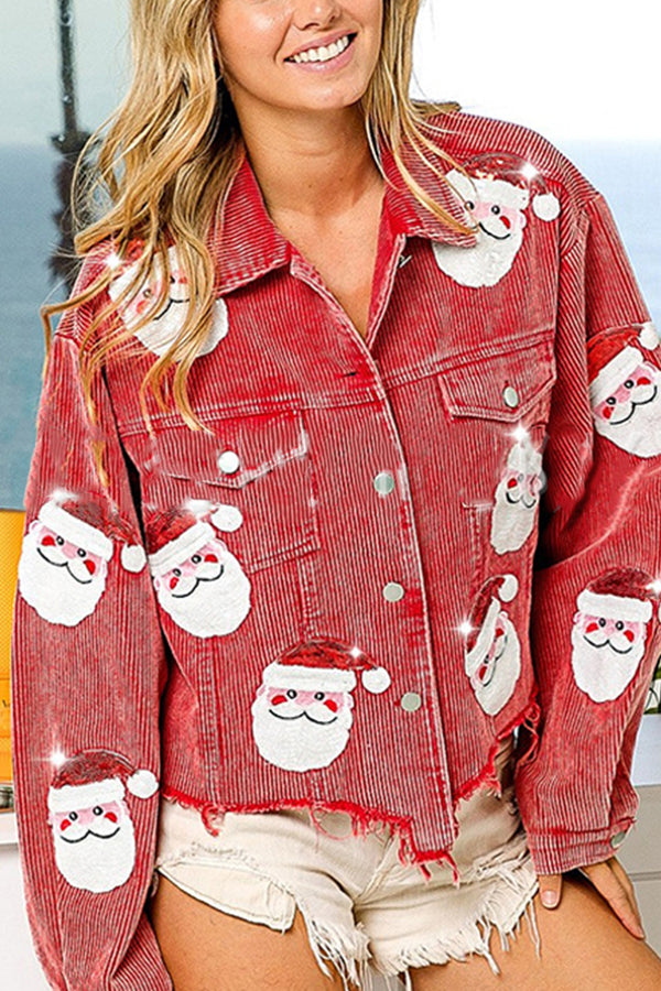 CI0121 Sequins Santa Corduroy Jacket