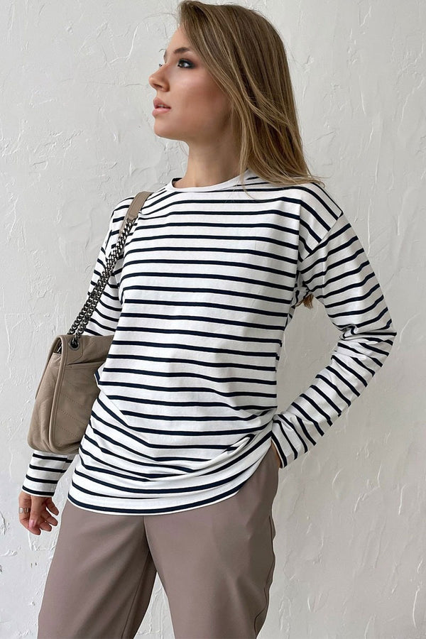 TJ626 Striped Long Sleeve Top