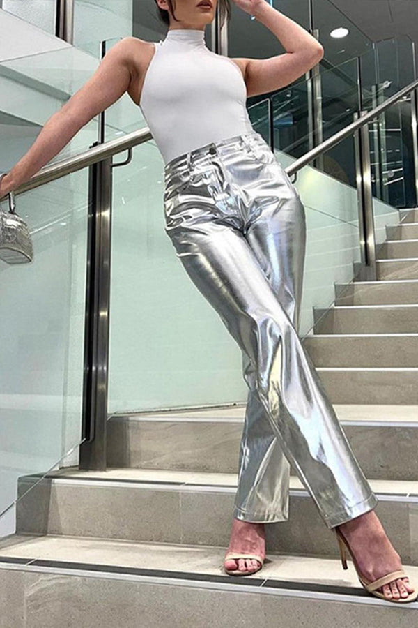 PJ0440 Metallic Straight Pants