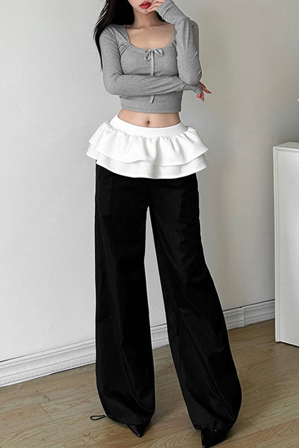 PK0140 Ruffle Fashion Long Pants