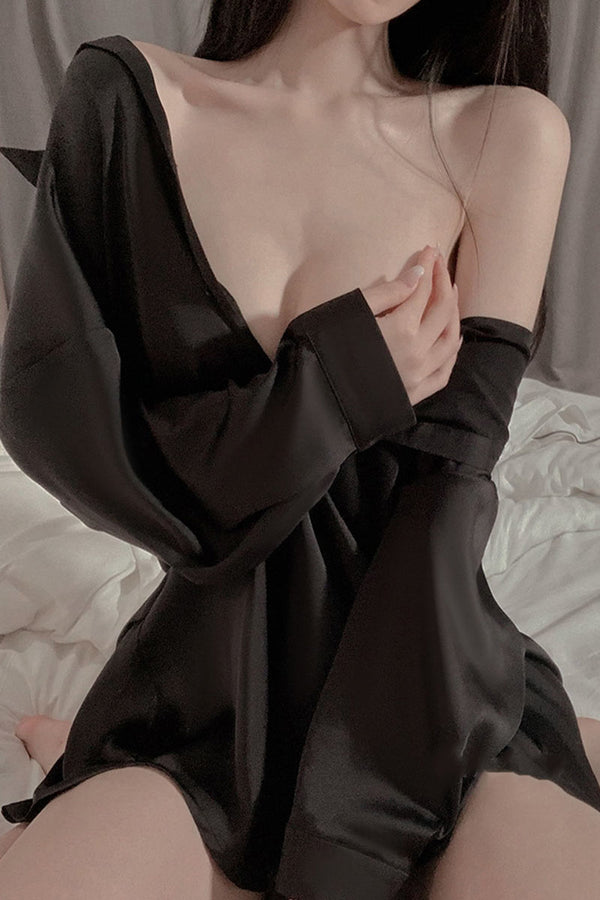 XK0214 Silky Oversized Lingerie Shirt