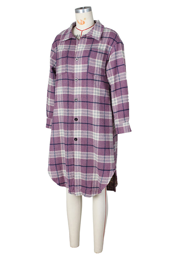 TK0235 Plaid Long Shirt