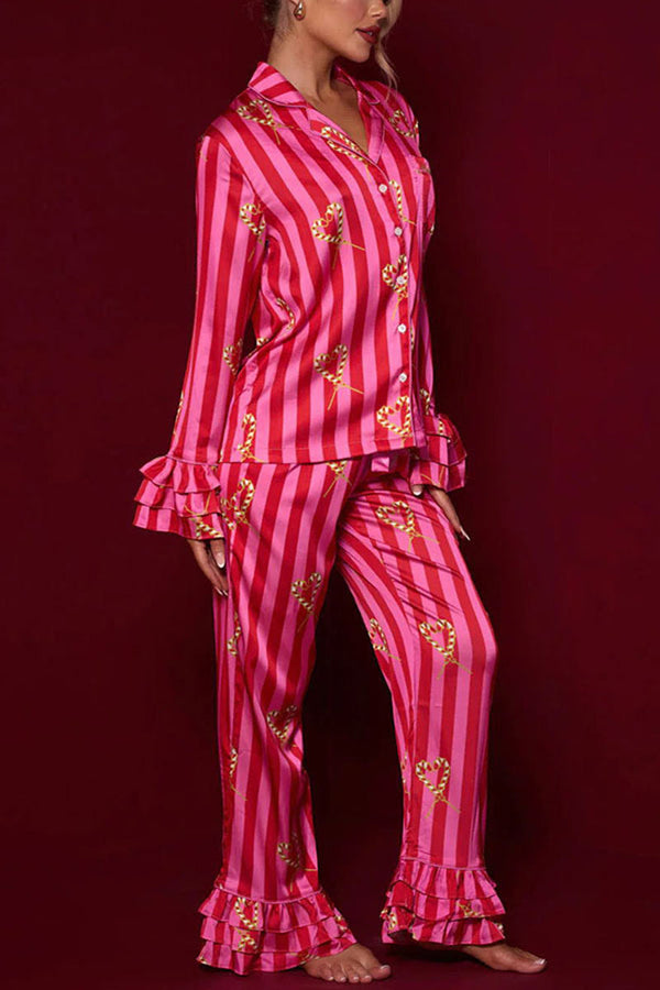 XK0272 Hearts Graphic Pajamas Set