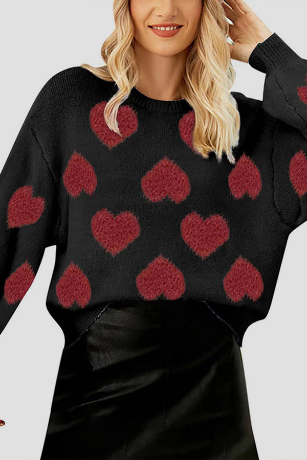 WK0284 Red Hearts Sweater