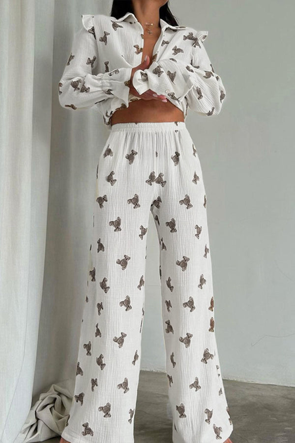 XK0337 Teddy Bear Cotton Pajamas