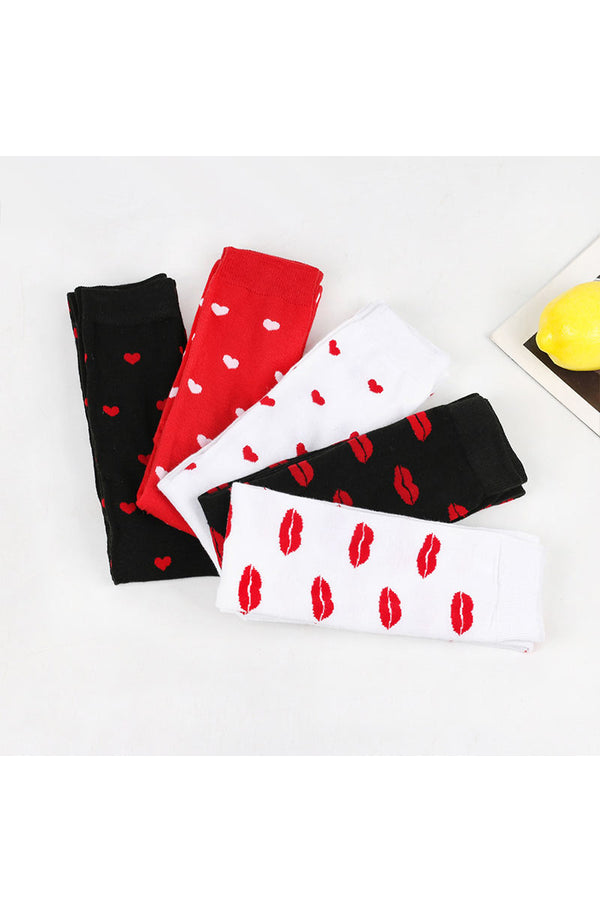 XK0377 Valentines Thigh High Socks