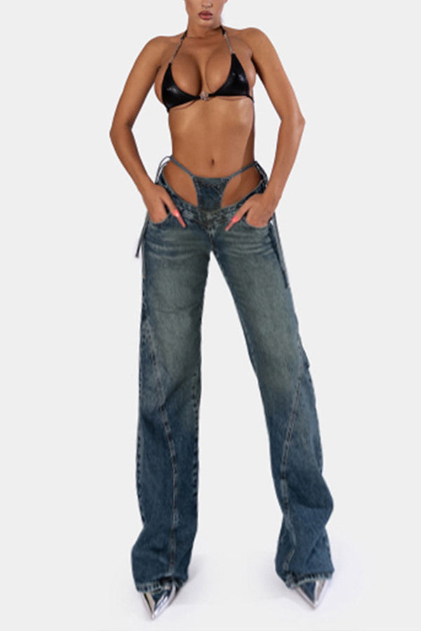 PK0711 Retro Denim Long Jeans