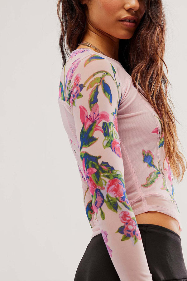 TM0101 Floral Mesh Shirt