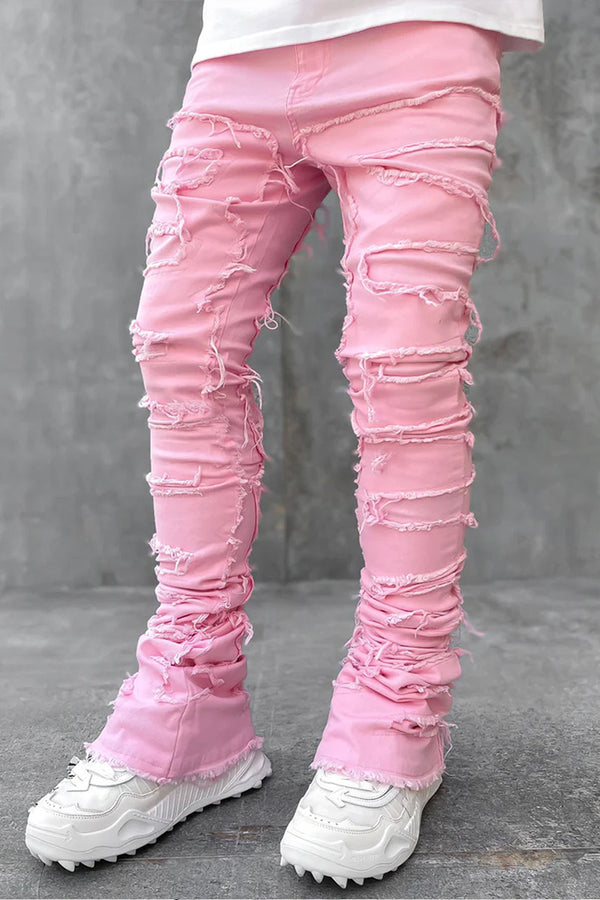 PM0475 Ripped Stretch Denim Jeans