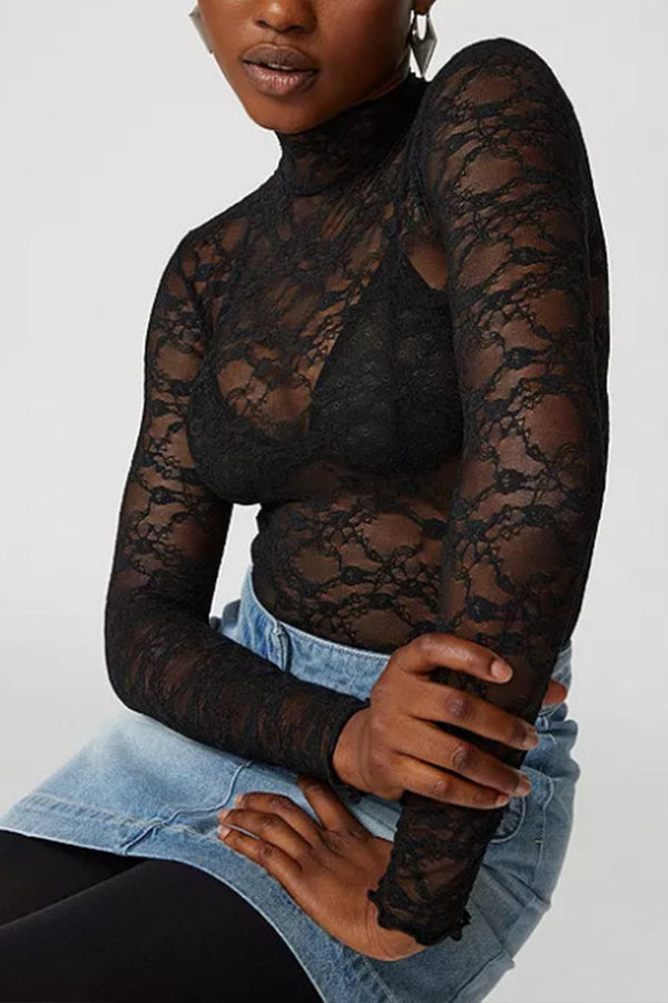 TM0526 Lace Sheer Shirt