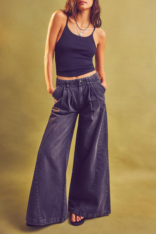 PN0179 Wide Leg Denim Jeans