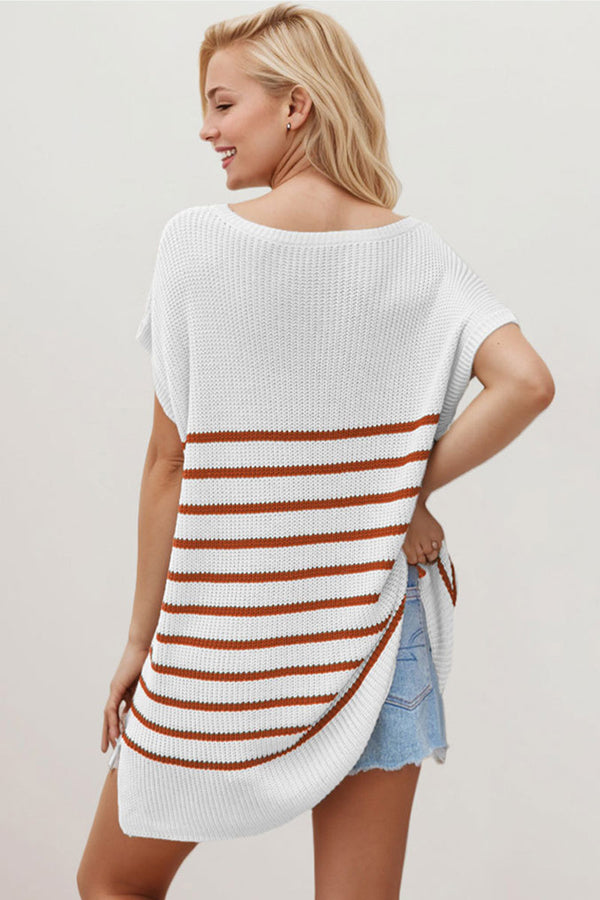 TNF4230 Knitted Striped T-ShirtTop