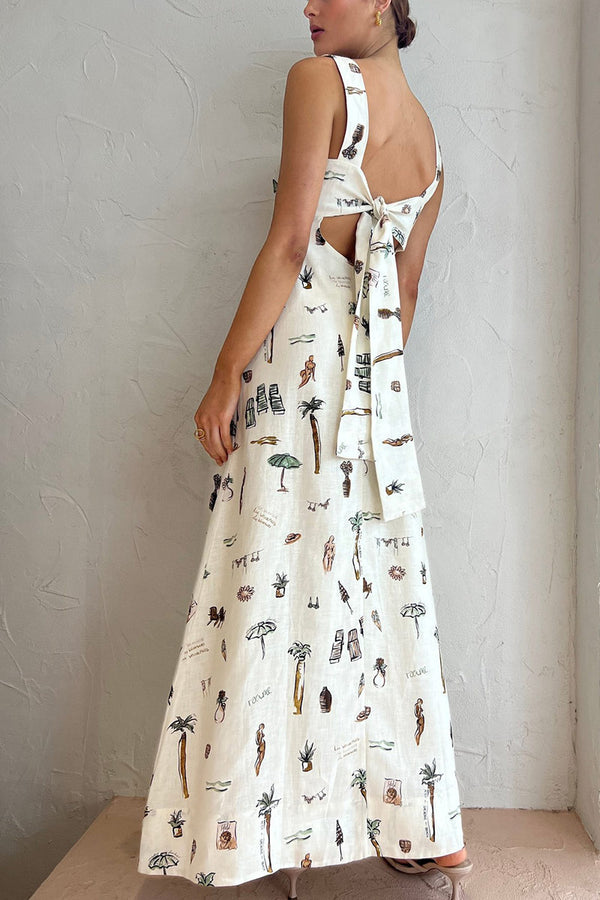 BNY4159 Summer Print Maxi Dress