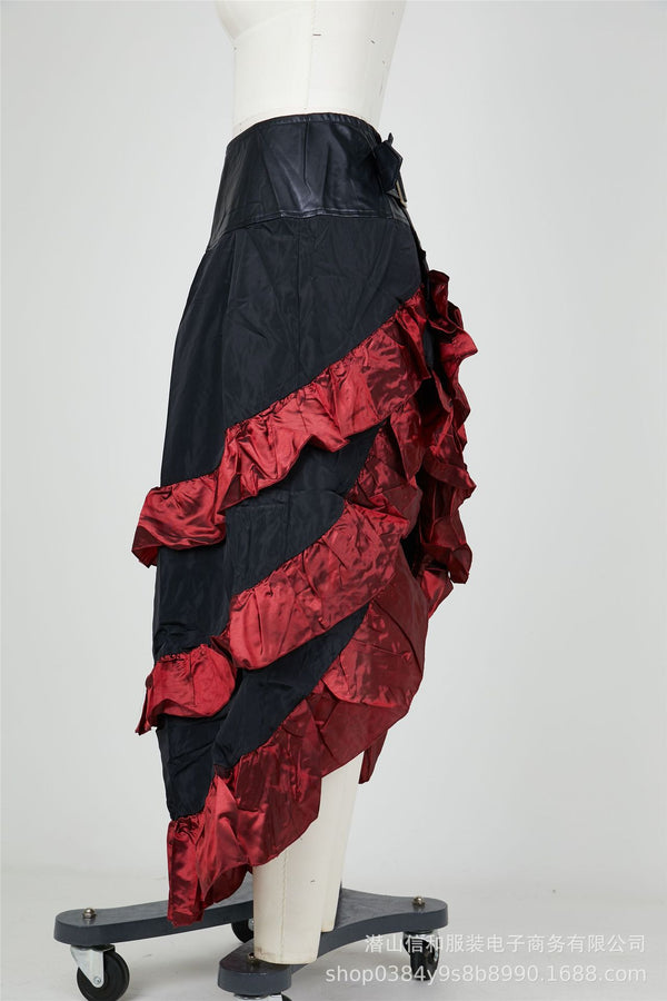 HQO3072 A-Line Ruffle Long Skirt