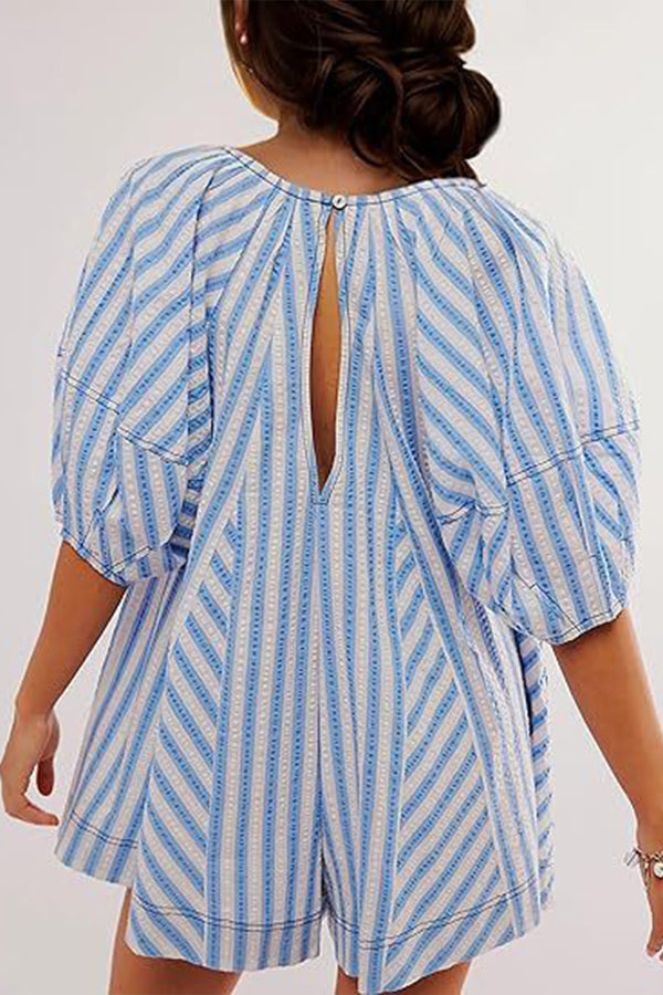 HJQ1046 Oversized Striped Mini Dress