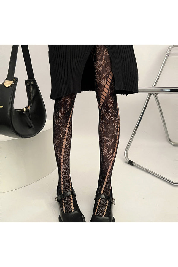 HKQ1154 Fishnet Lace Thights