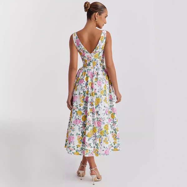 HBP1040 Floral Print Midi Dress