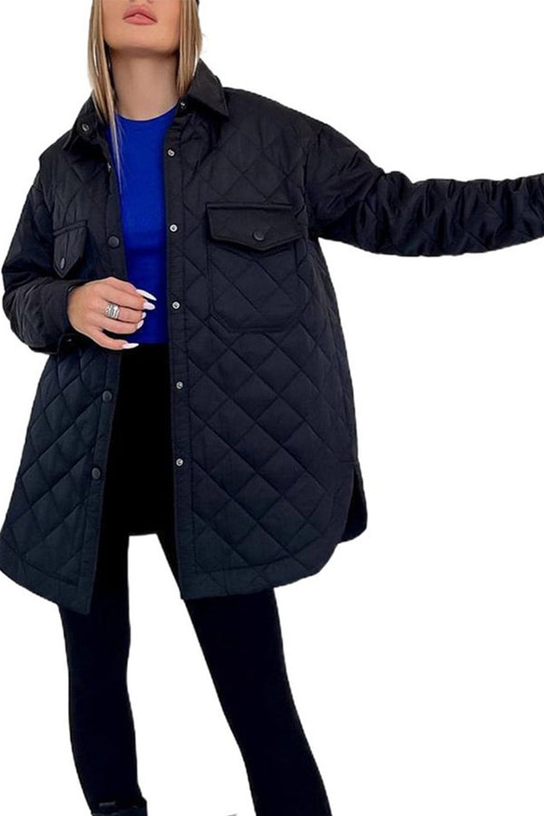 HCR1329 Quilted Warmth Shacket Outerwear