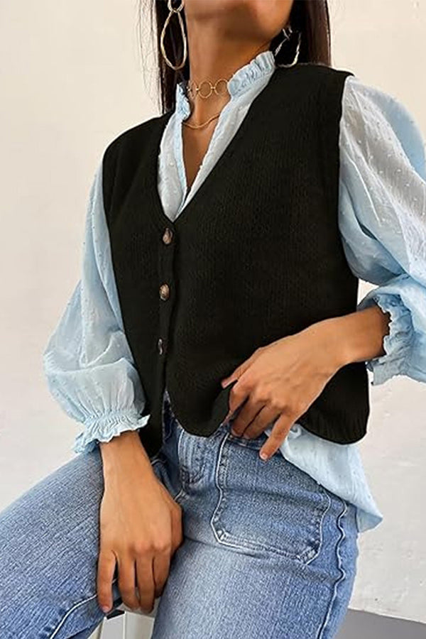 TT3087 Button Up Casual Vest Outerwear