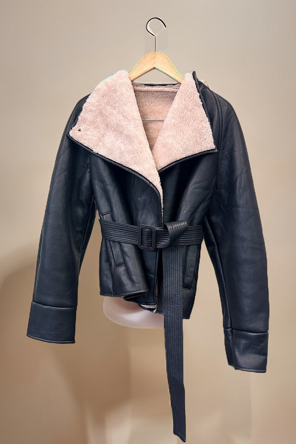 HCT005 Faux Leather Coat Outerwear