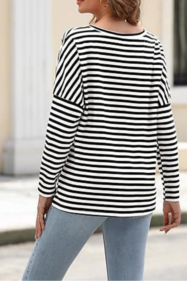 HTR1029 Stripes Long Sleeve Top