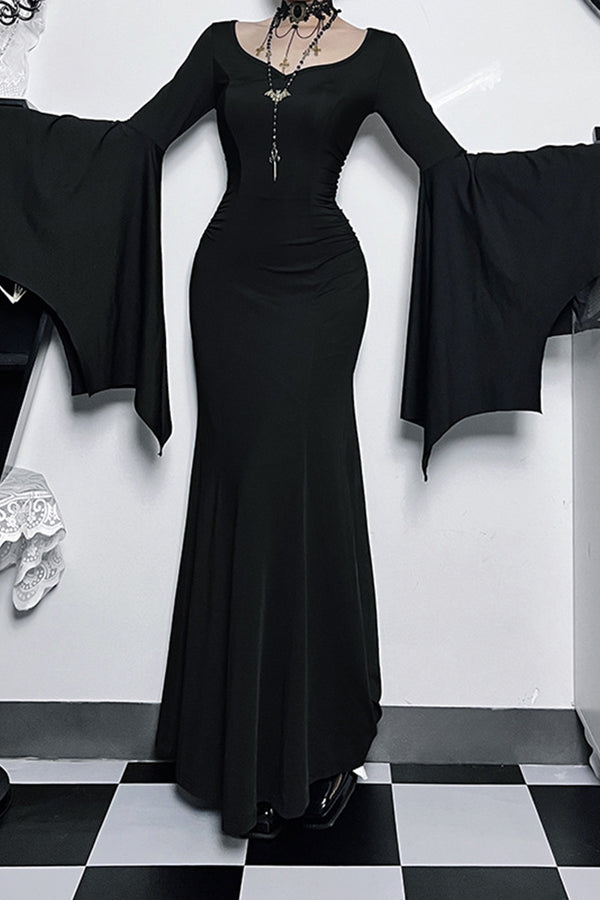 BR3133 Fishtail Halloween Maxi Dress Gothic Dress