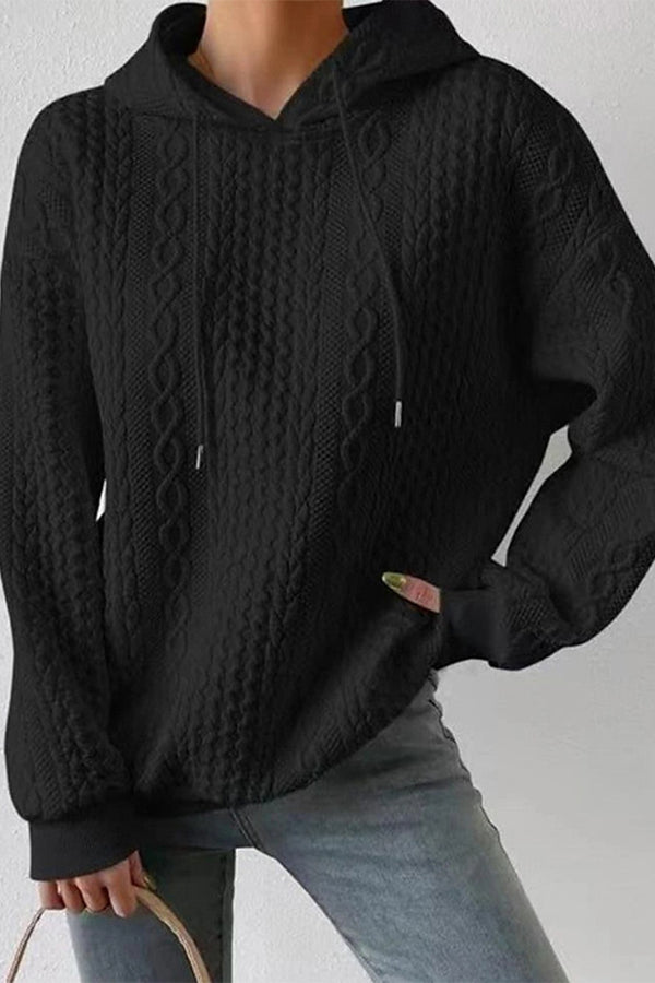 HTS1096 Cozy Cable Knit Hoodie