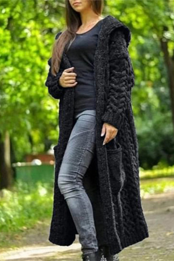 HWS1126 Midnight Stroll Hooded Cardigan