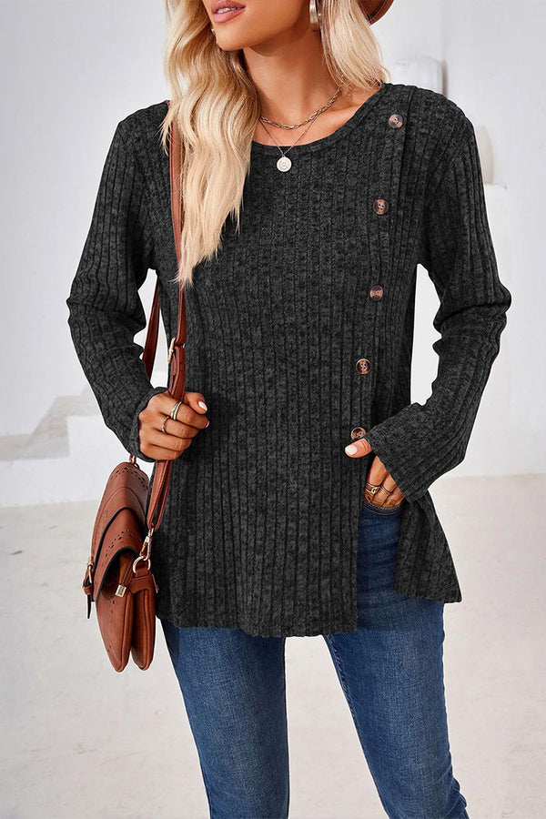 WS3196 Round Neck Pullover Sweater Outerwear