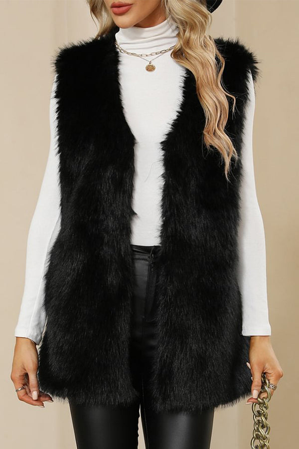 HCS1166 Luxe Faux Fur Vest Outerwear