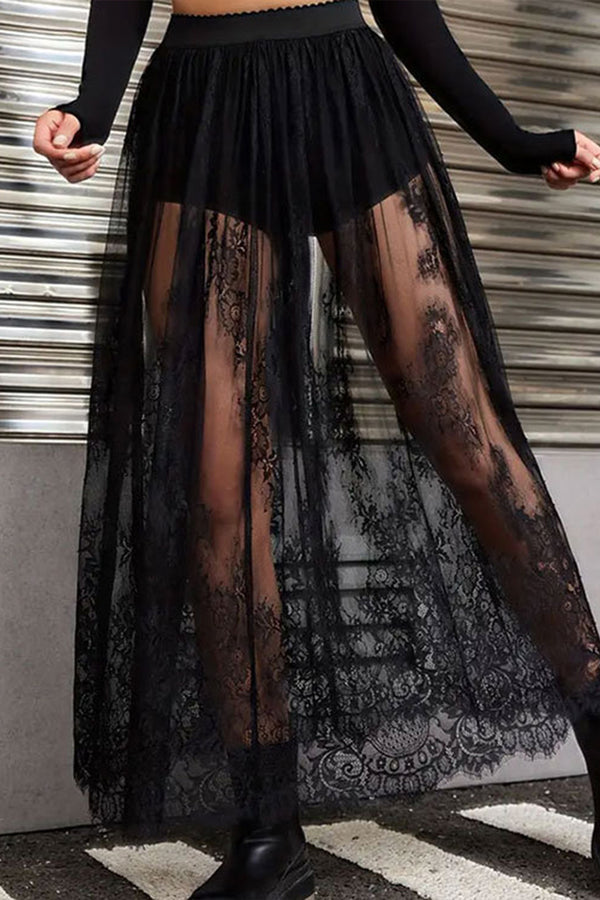 QS3467 Lace Maxi Skirt