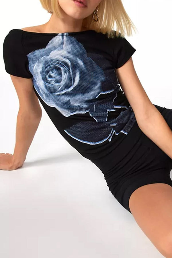 HTR1242 Midnight Rose Graphic Tee