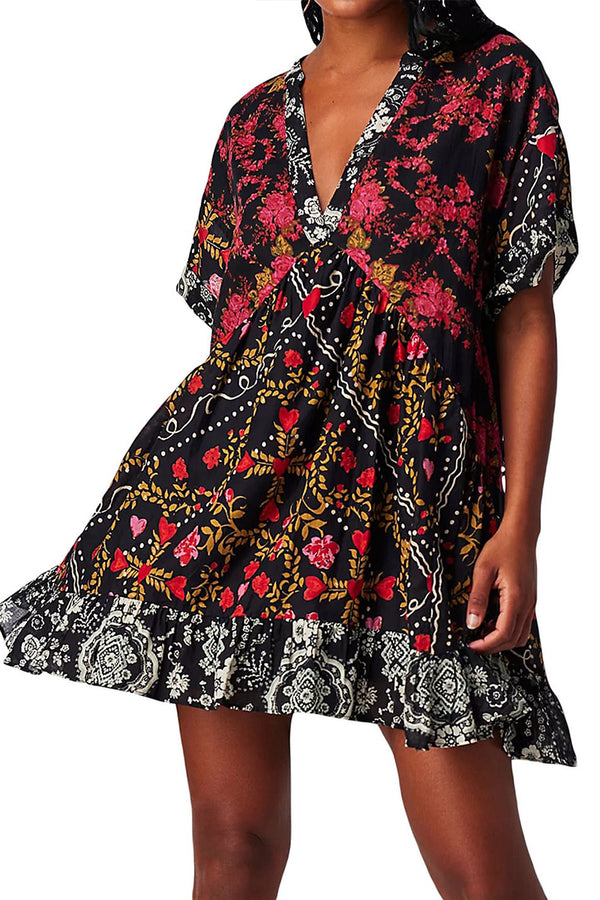 HBR1217 Boho Bloom Babydoll Dress