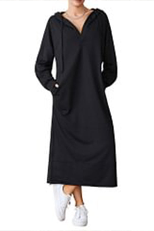 BR3302 Hoodie Sweatshirt Long Dress Top