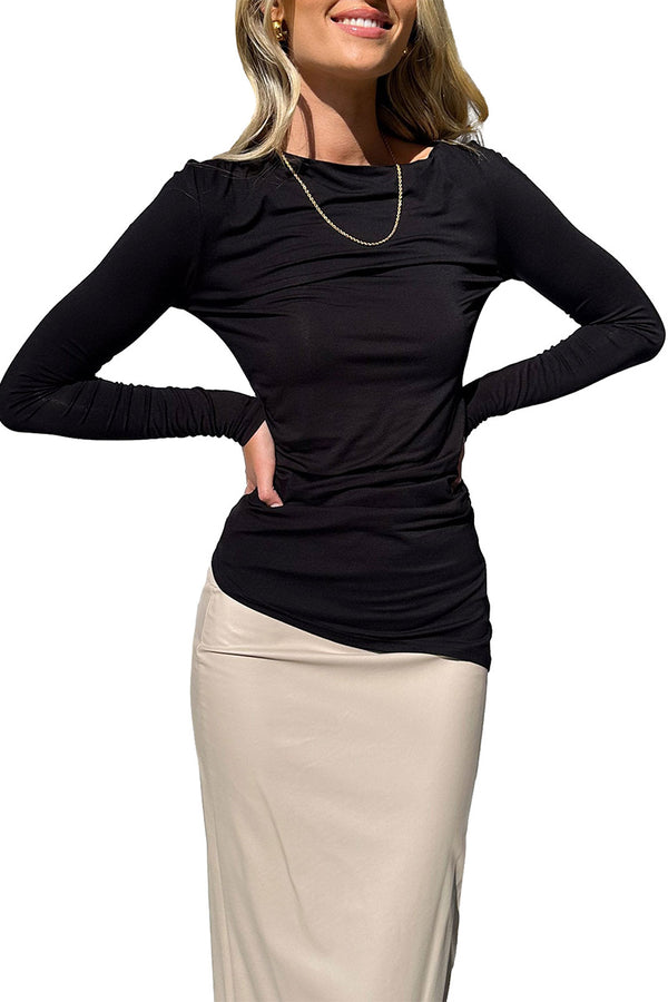 TS3417 Long Sleeve Basic Shirt Top