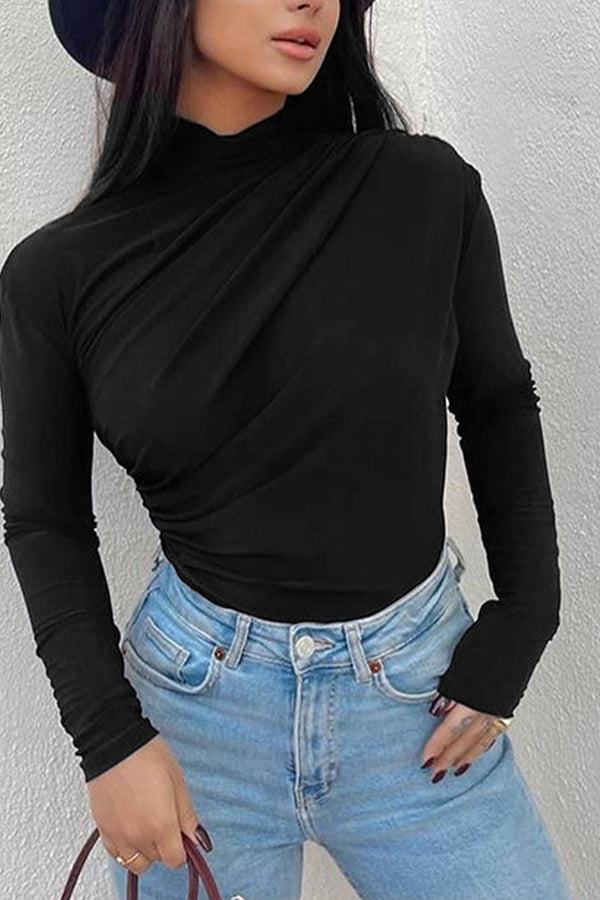 TS3321 Turtle Neck Long Sleeve Shirt Top