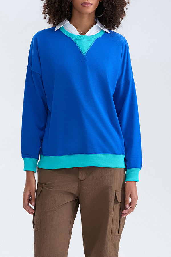 WS3188 Two Tone Sweatshirt Top Outerwear