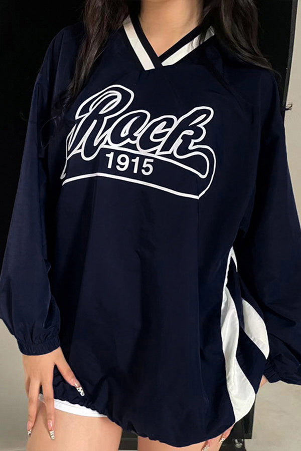 HWT1203 Street Varsity Pullover Top