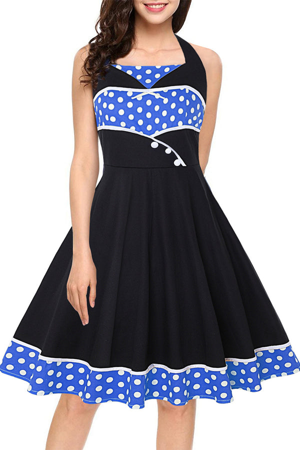 BT3161 Polka Dots Halter Dress