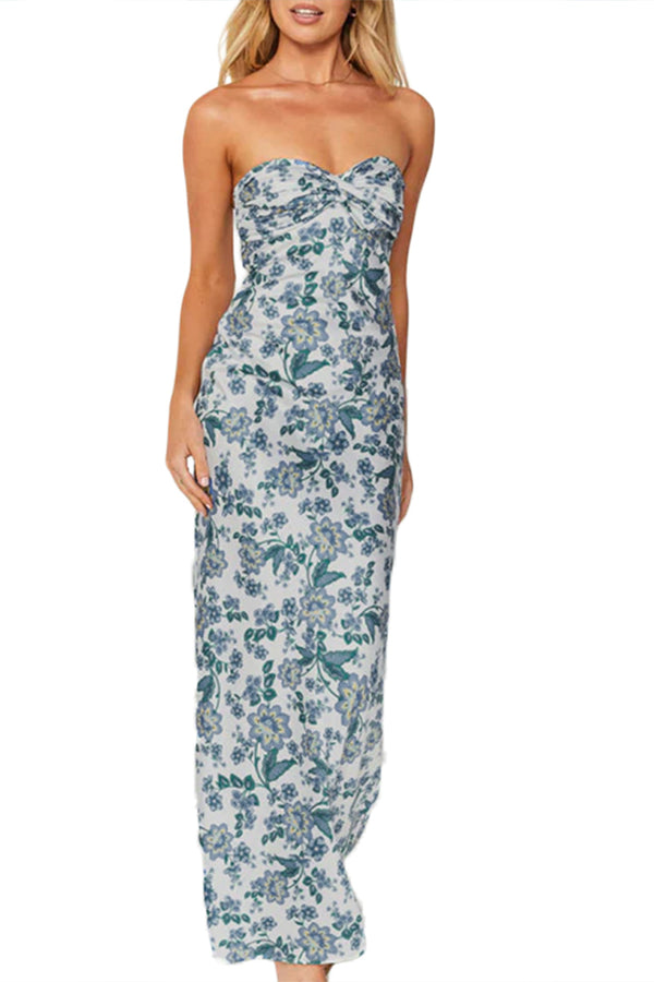 BS3373 Floral Strapless Long Dress