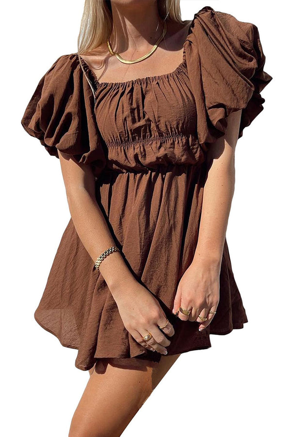 BR3212 Off Shoulder Ruffle Mini Dress