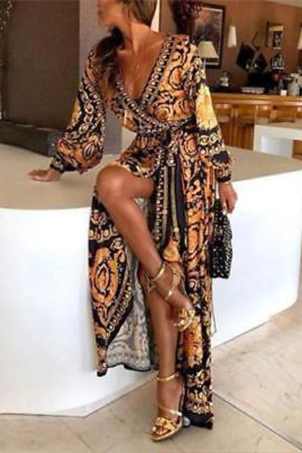 BS3307 Boho Wrap Long Dress Outerwear