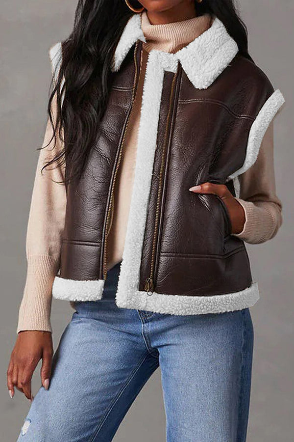 DR3268 Sherpa Feather Vest Outerwear