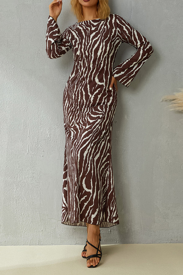 BR3341 Animal Prints Long Dress